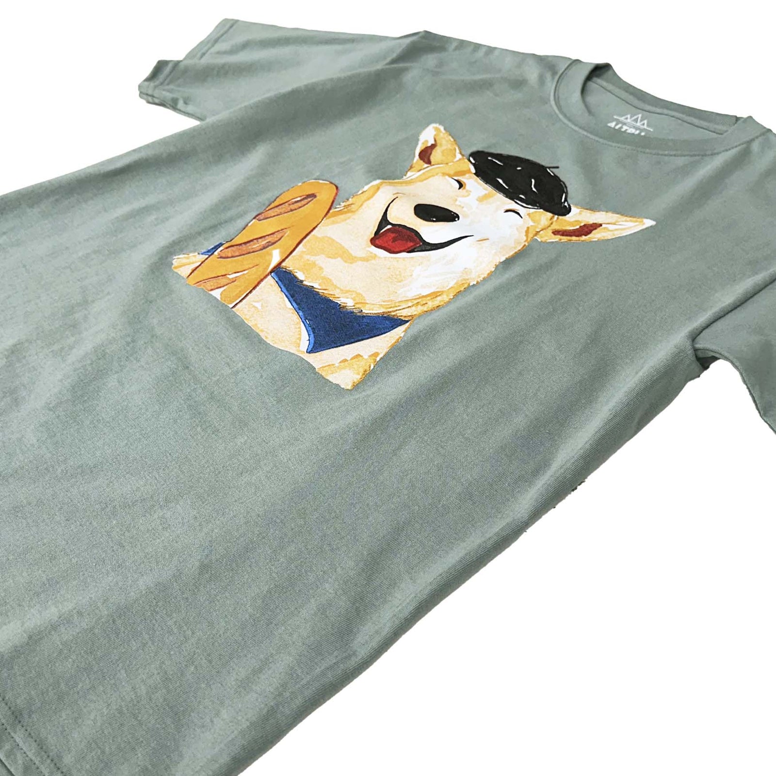 French Dog With Baguette graphic tee