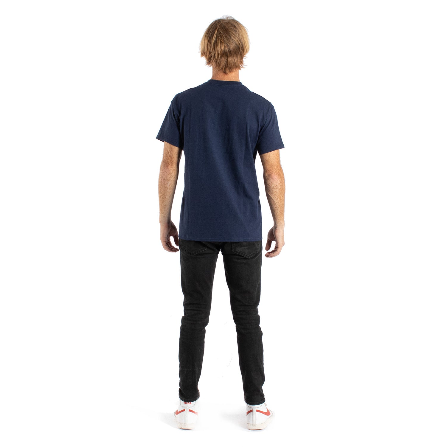 AWKARD BEAR IN SOCK, navy graphic tee by Altru Apparel