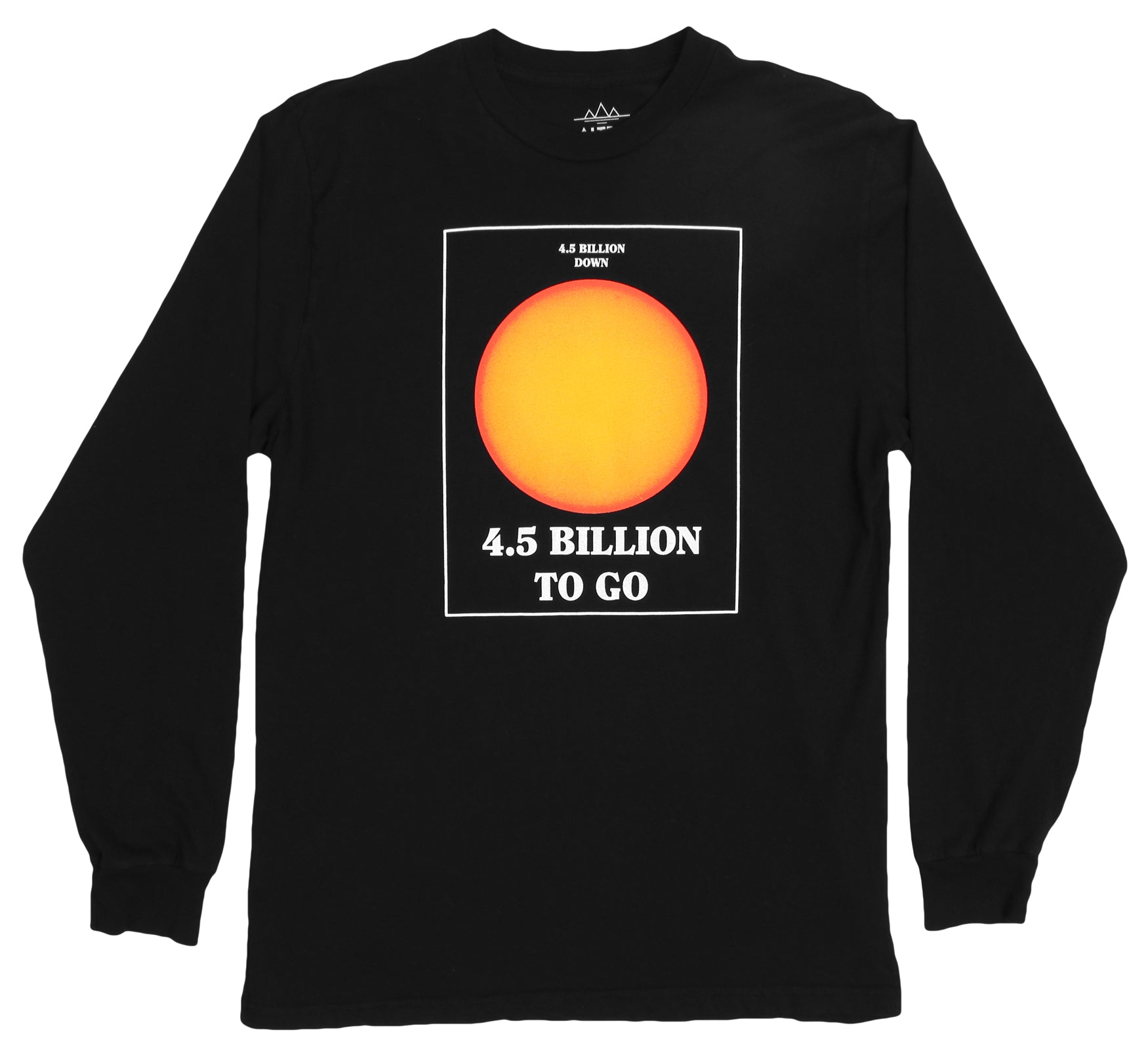 Fun Sun Facts about the sun dying, black long sleeve graphic tee
