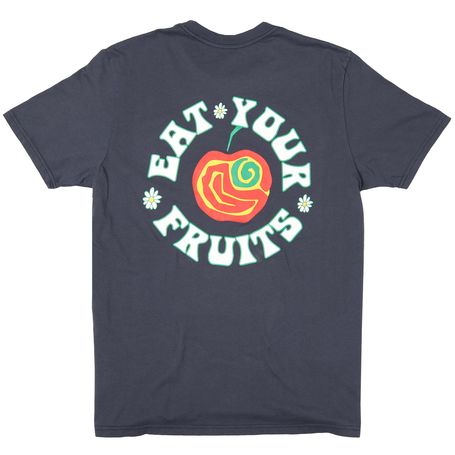 Eat Your Fruits graphic tee printed on front and back