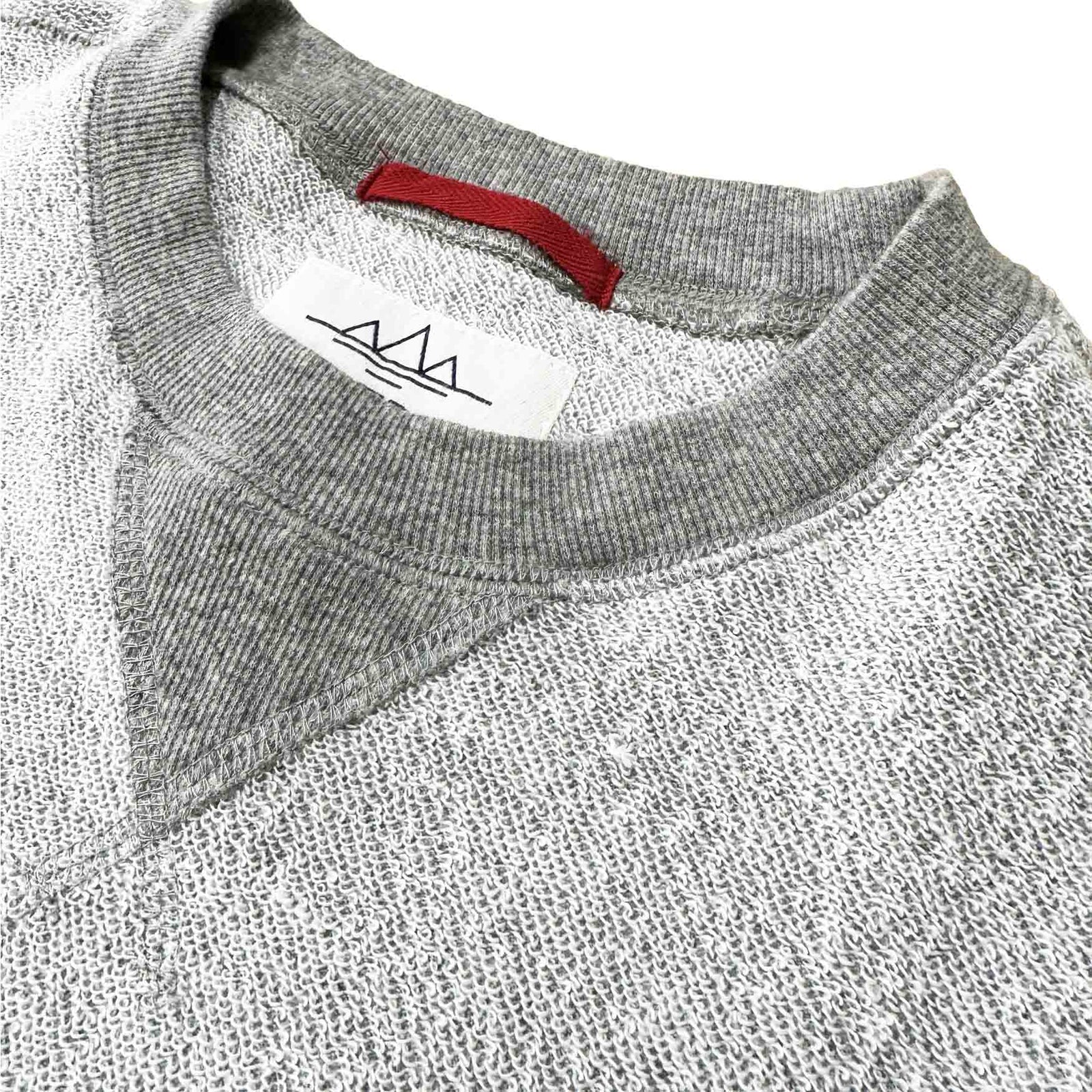 Altru Vintage White/Grey Reverse crew mid weight 100% cotton loop terry blank crew sweatshirt front image