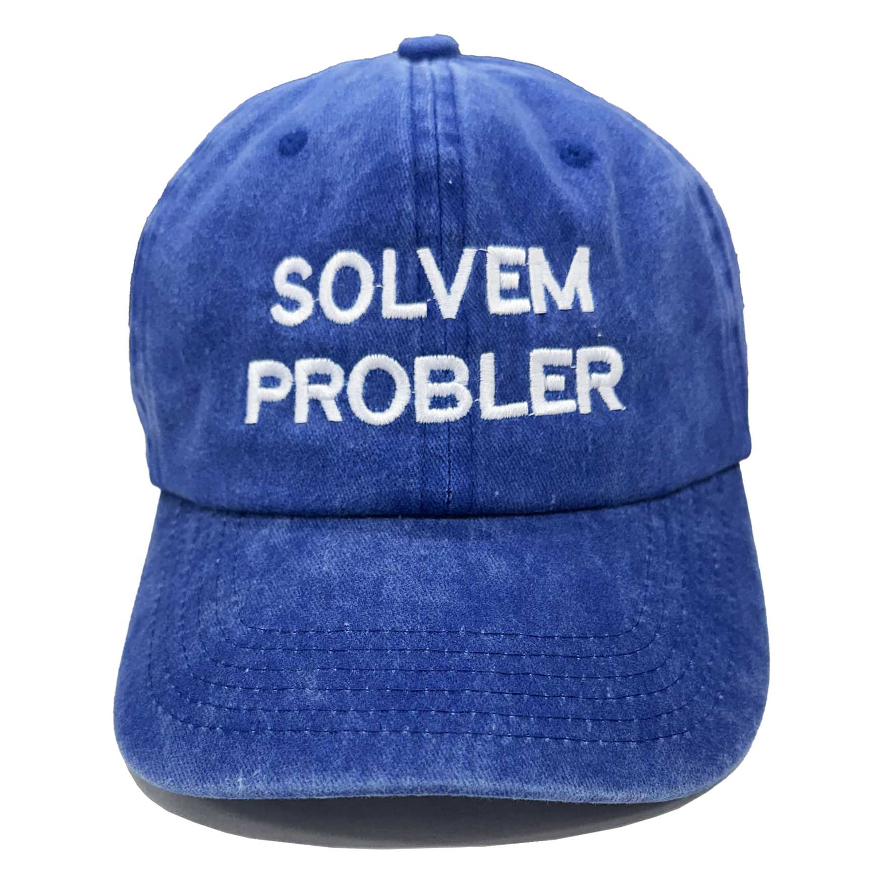 "Solvem Probler" 6 Panel Low Profile Embroidered Cap Cobalt Blue