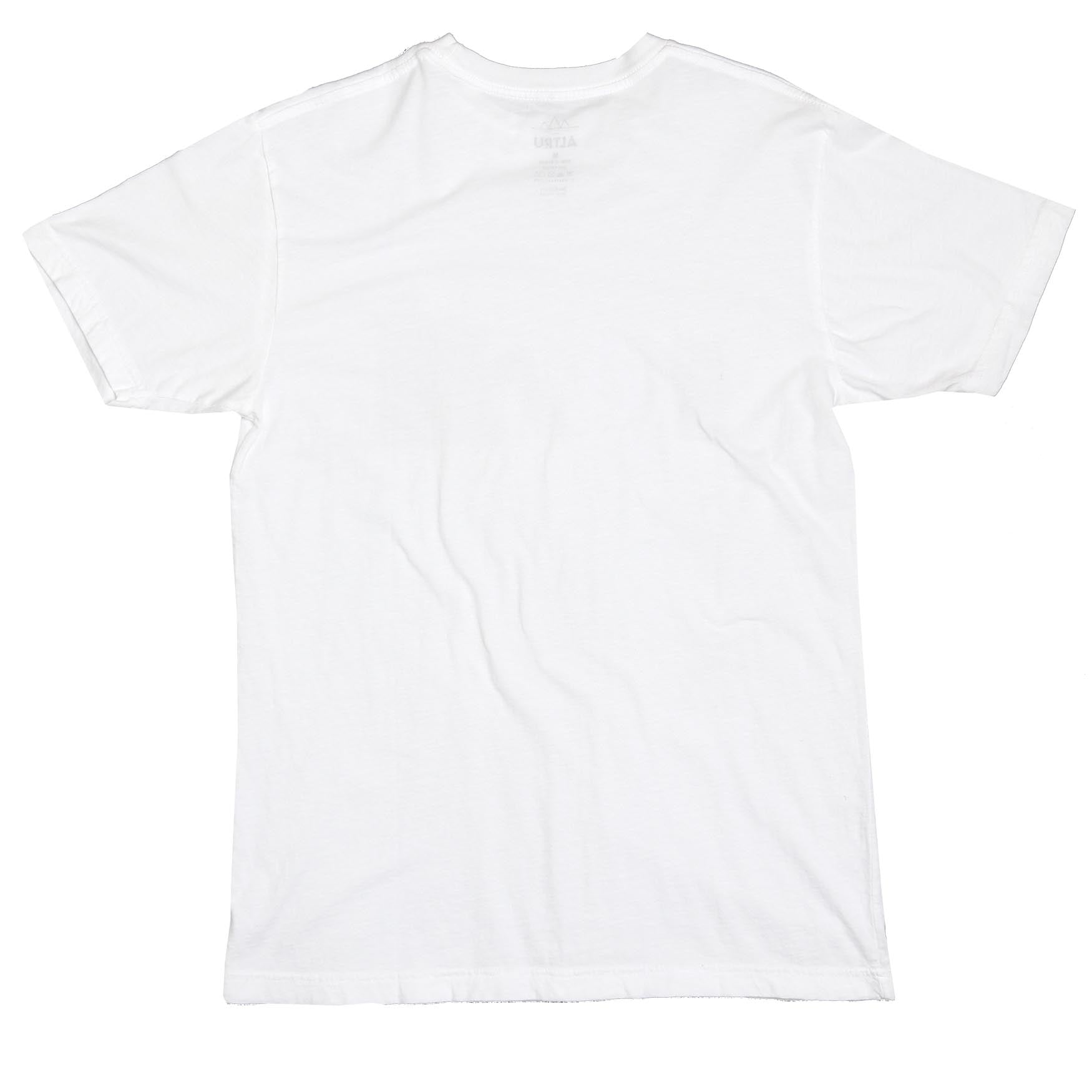 Altru Apparel's tee full front photo of Maxell blown away couch guy. Back photo of t-shirt.