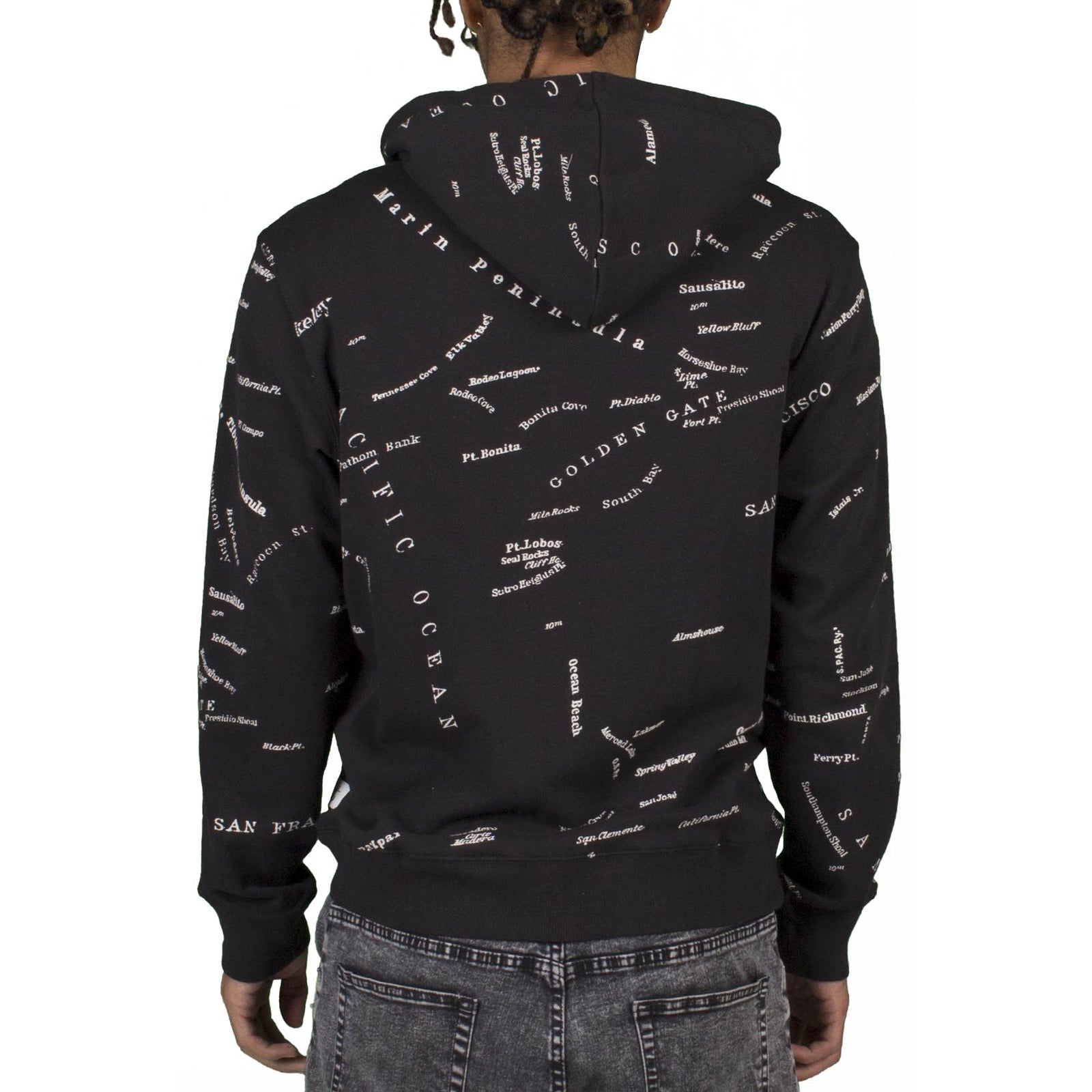 San Francisco City Map Zip Hoodie. (Loop Terry) - Altru Apparel