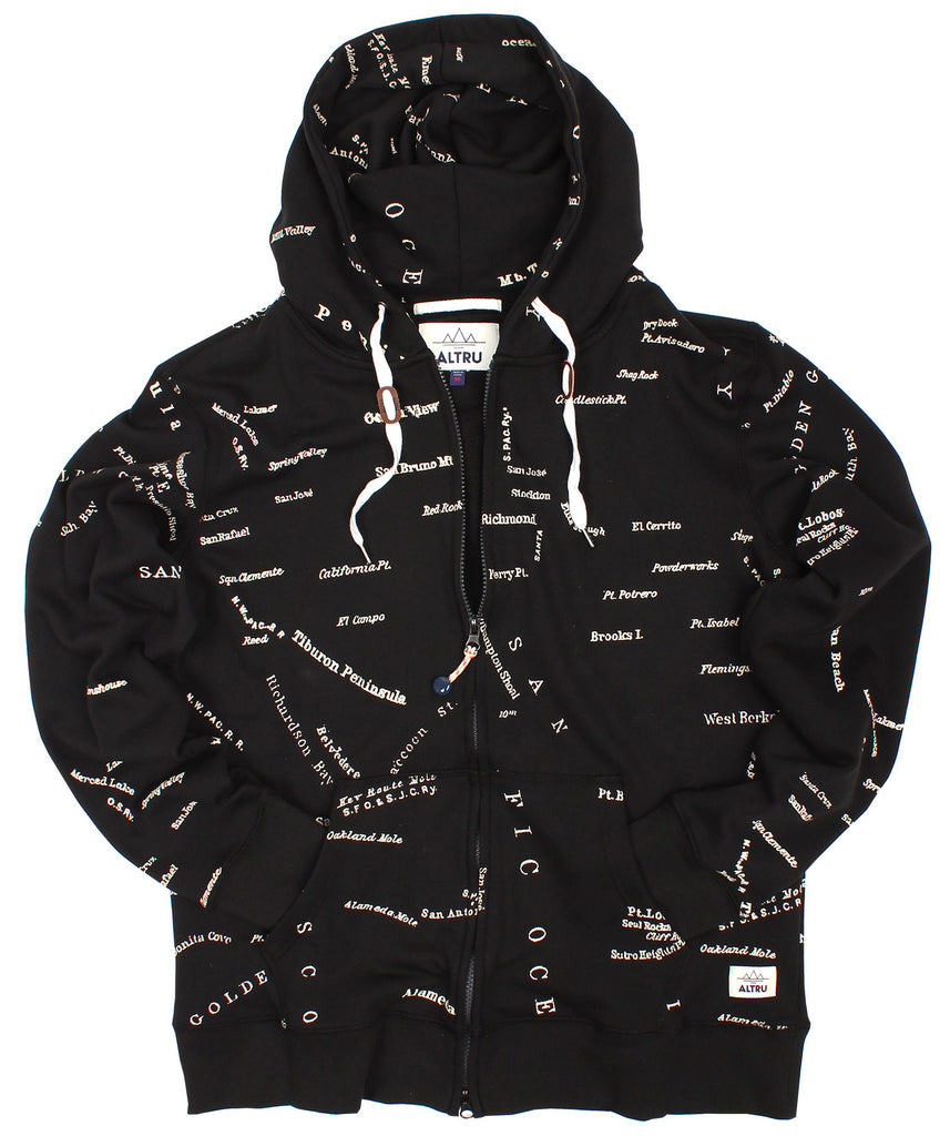 【Paragraph】24FW★ NO.036 CIRCLE MAP ZIP HOODIE ALT4123_San_Fran_City_Map_Hood