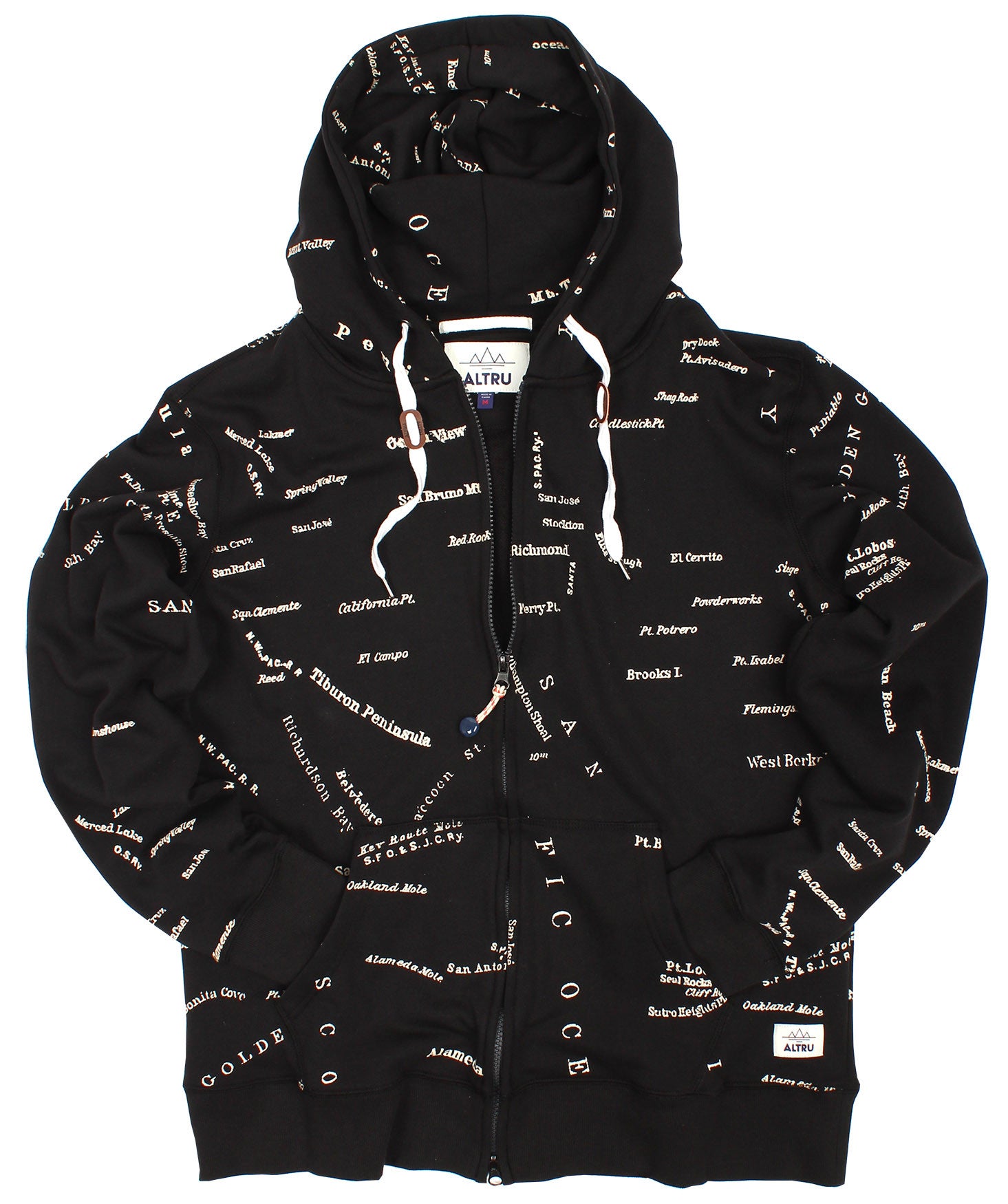 Altru Apparel San Francisco City Map Zip Hoodie