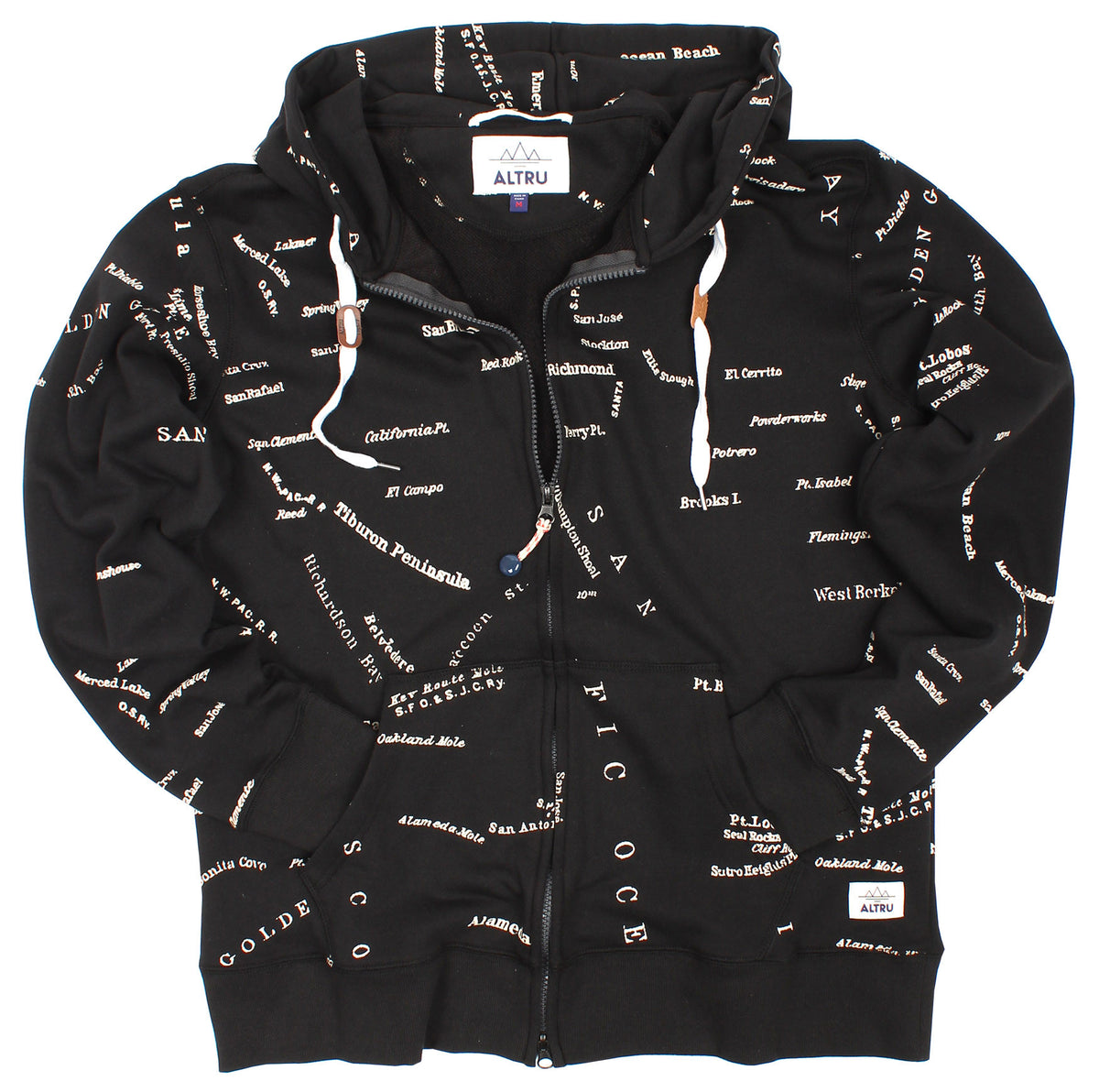 Altru Apparel San Francisco City Map Zip Hoodie 2