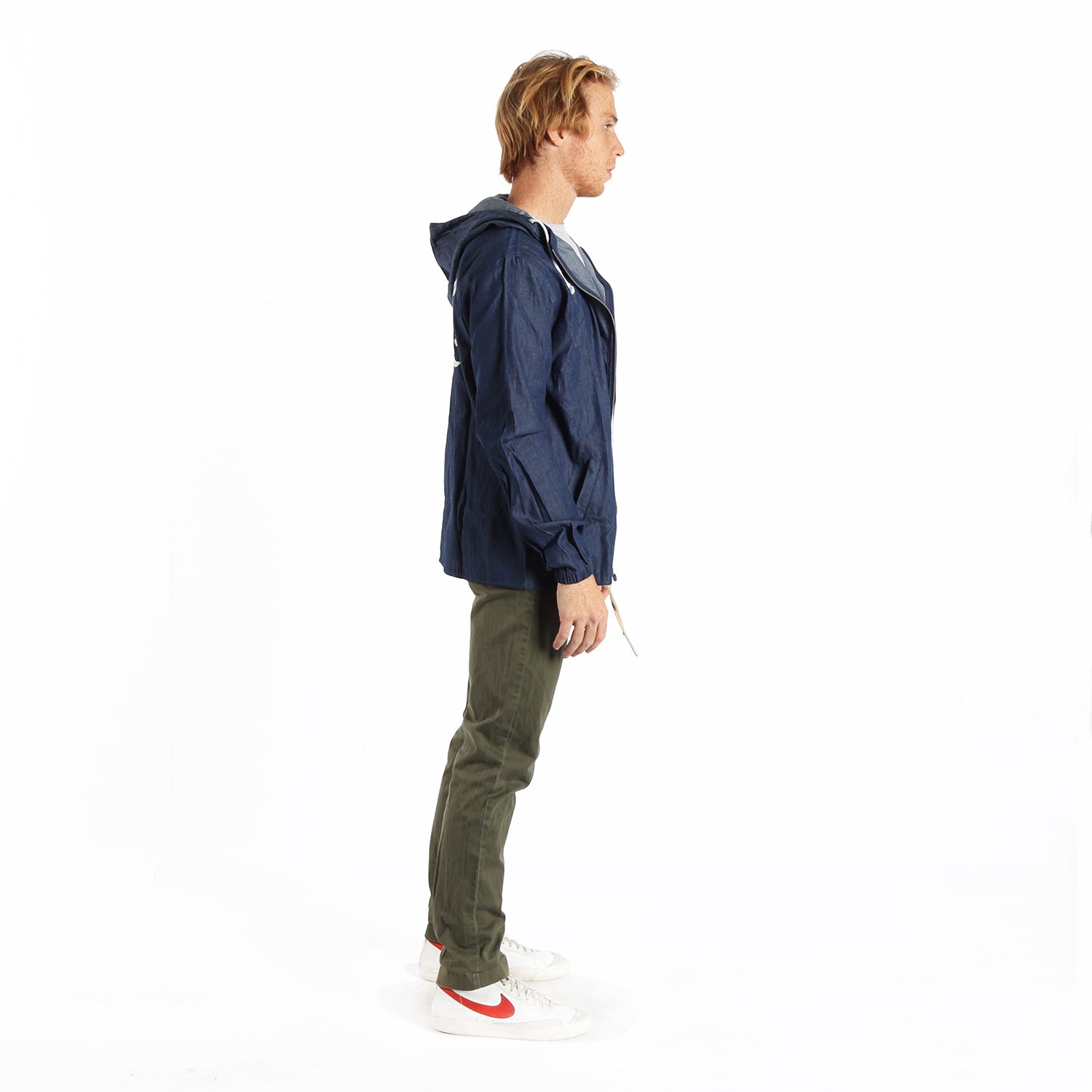 Flower District Light Denim Zip-Up Embroidered Front and Printed Back