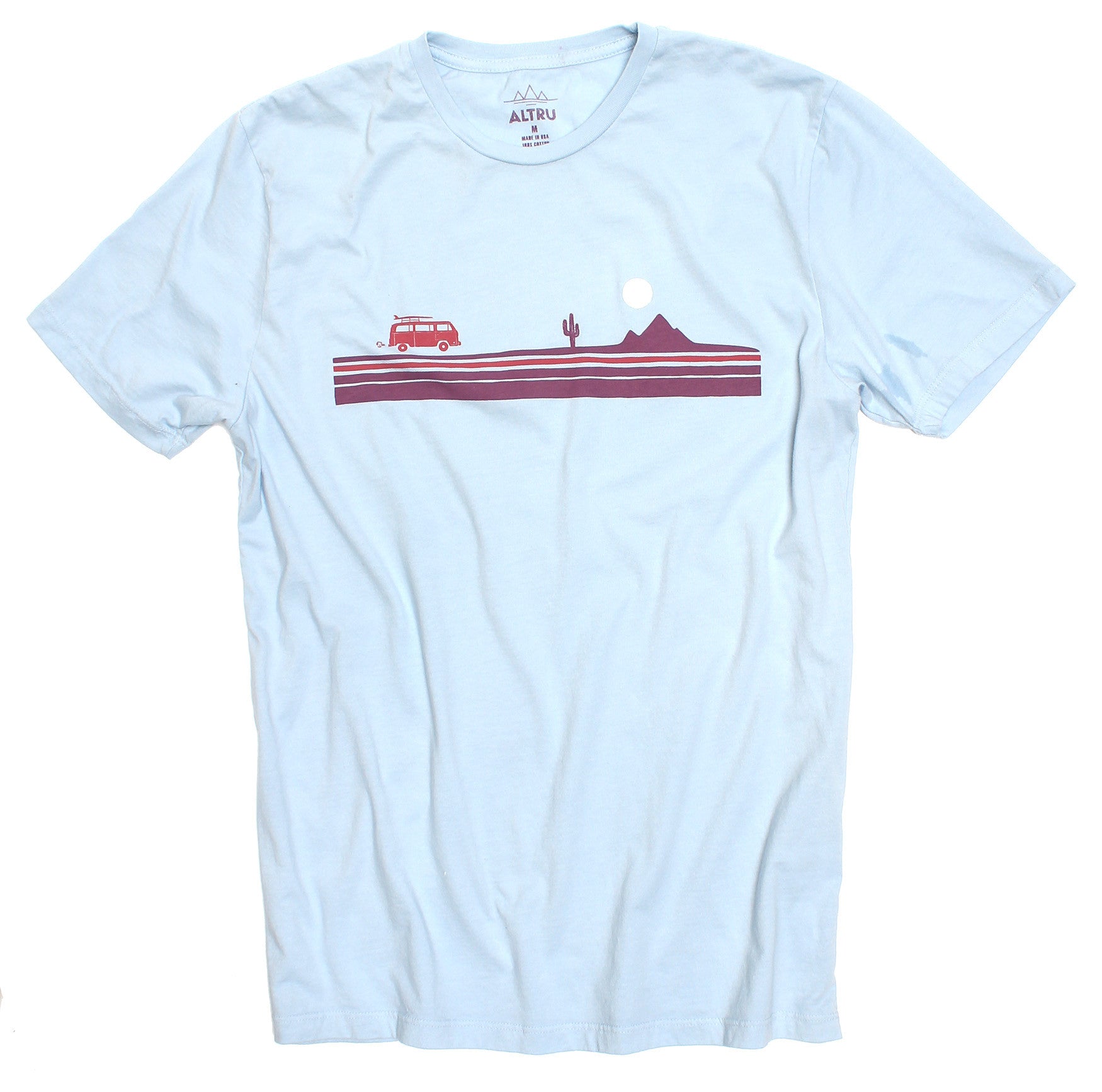 Desert Road Trip Chest Stripe graphic Tees in various colors