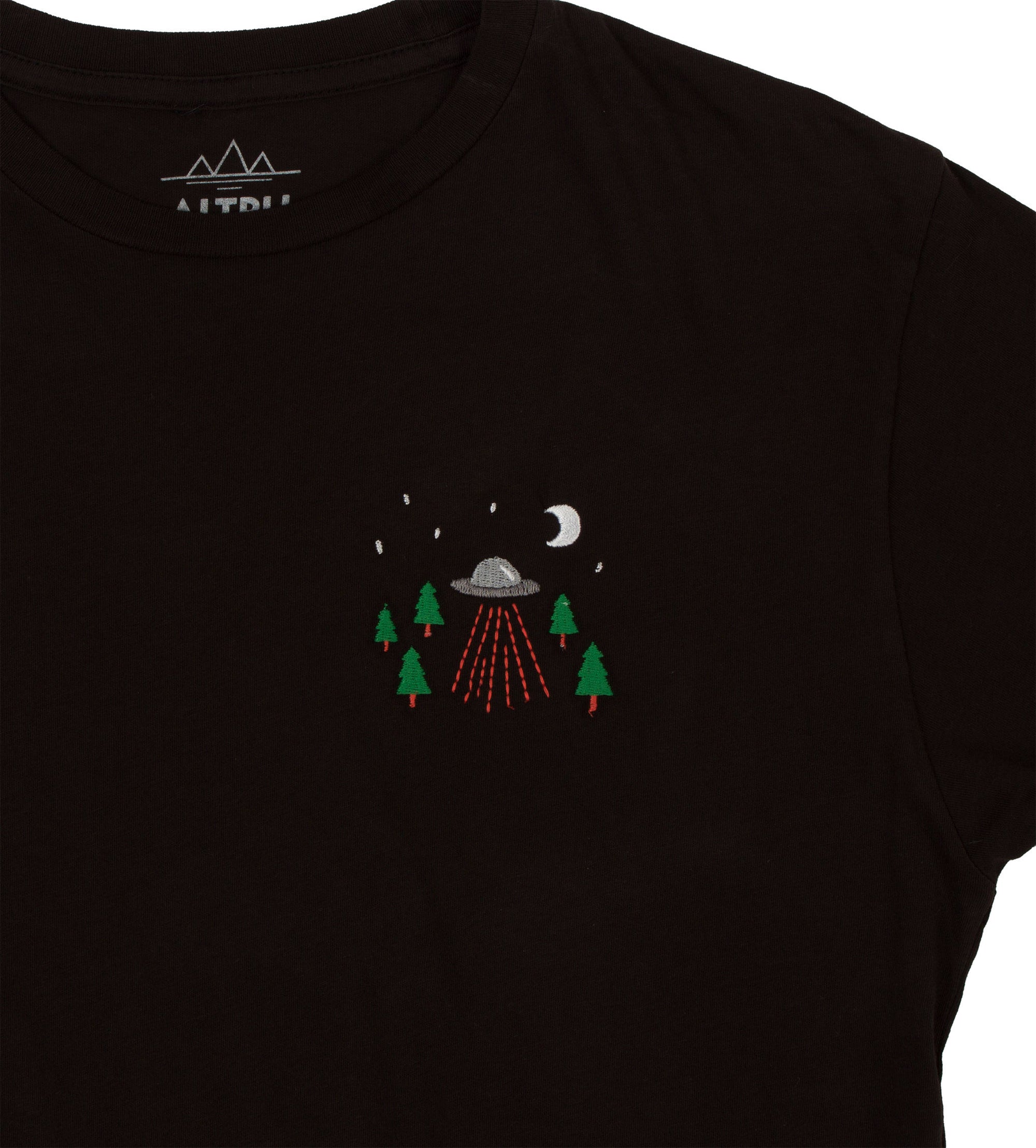 UFO black tee by Altru Apparel detail