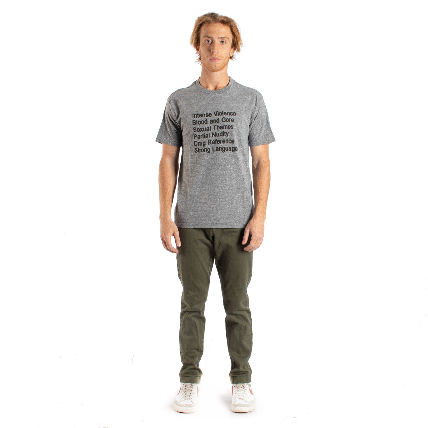 Rated R Parental Warning gray tri-blend T-shirt by Altru Apparel