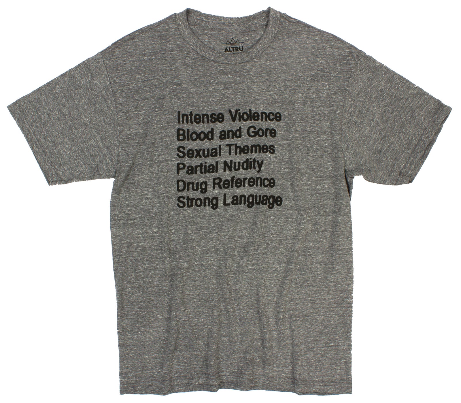 Rated R Parental Warning gray tri-blend T-shirt by Altru Apparel