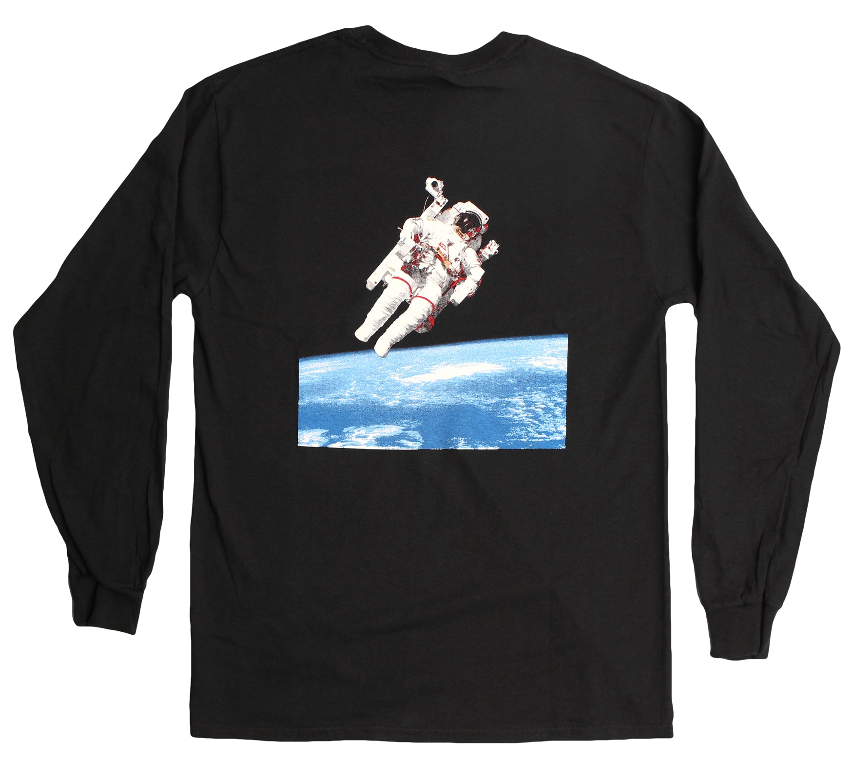 Astronaut Over Earth L/S black T-shirt by Altru Apparel
