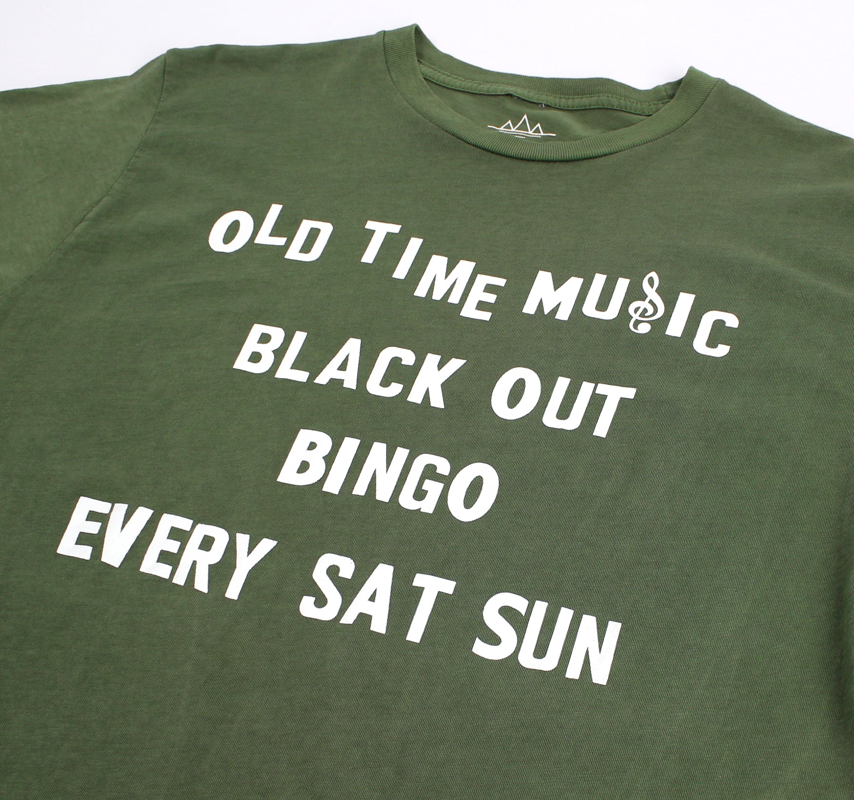 Old Time Music Blackout green T-shirt by Altru Apparel