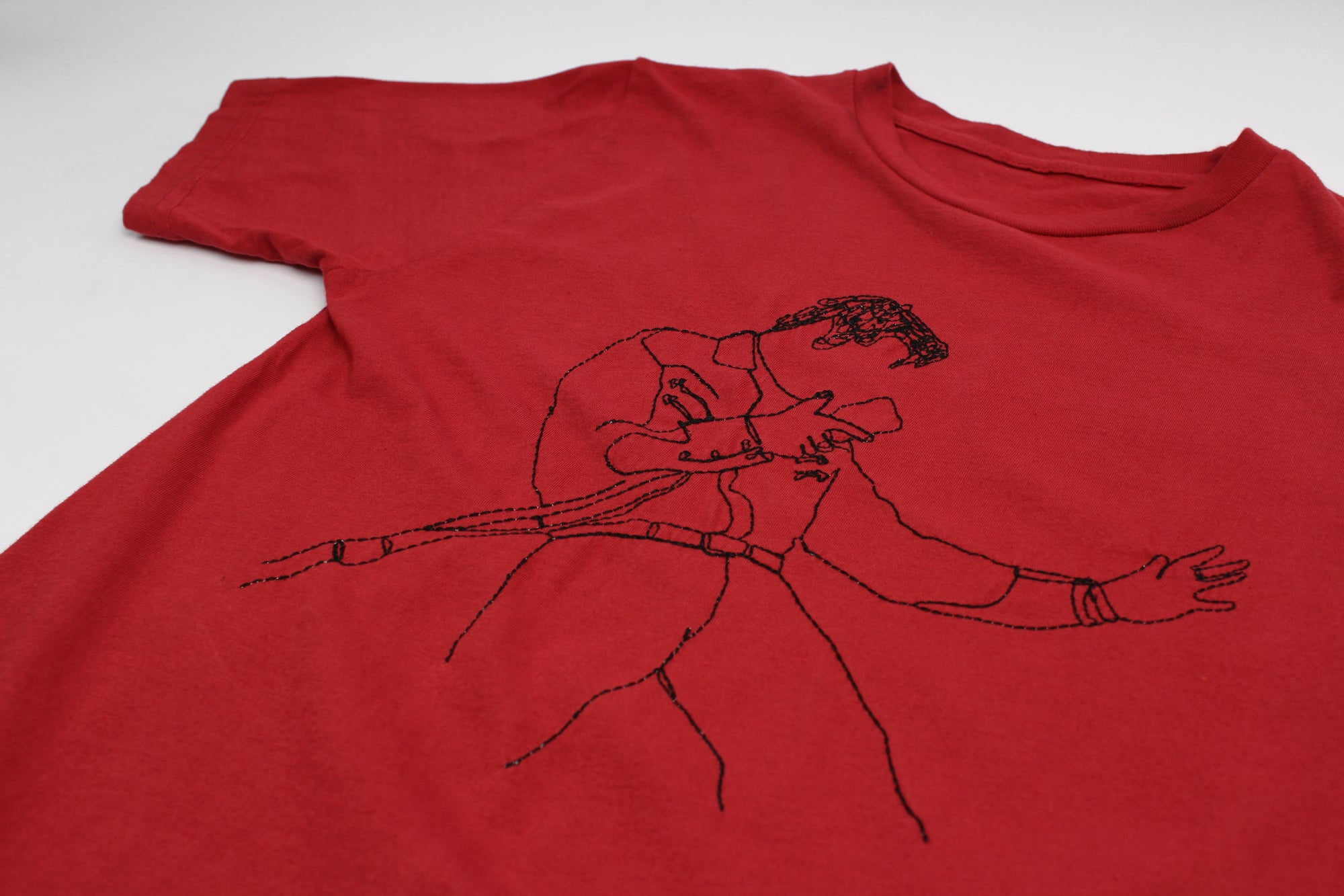 Elvis Embroidered red T-shirt by Altru Apparel