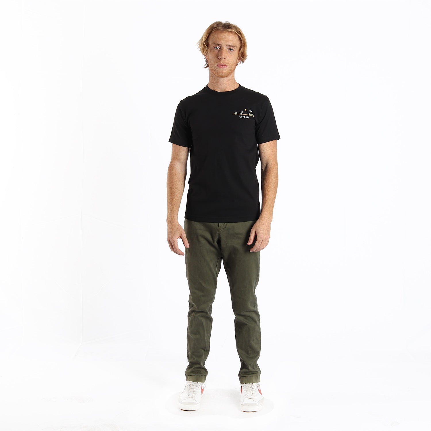 Offline Dino Embroidered black T-shirt by Altru Apparel