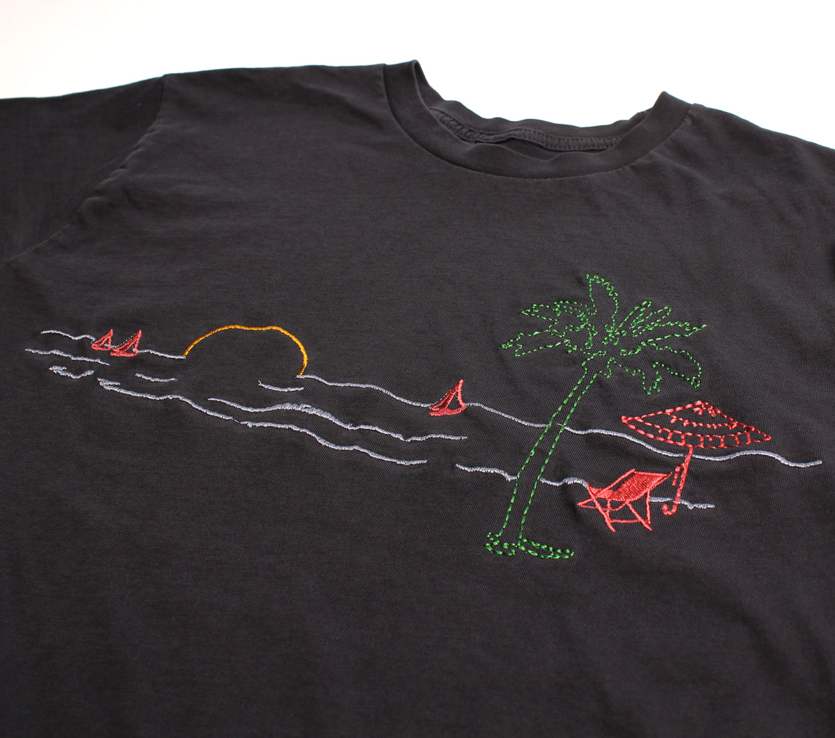 Beach Vacation Paradise Embroidered graphic tee by Altru Apparel detail