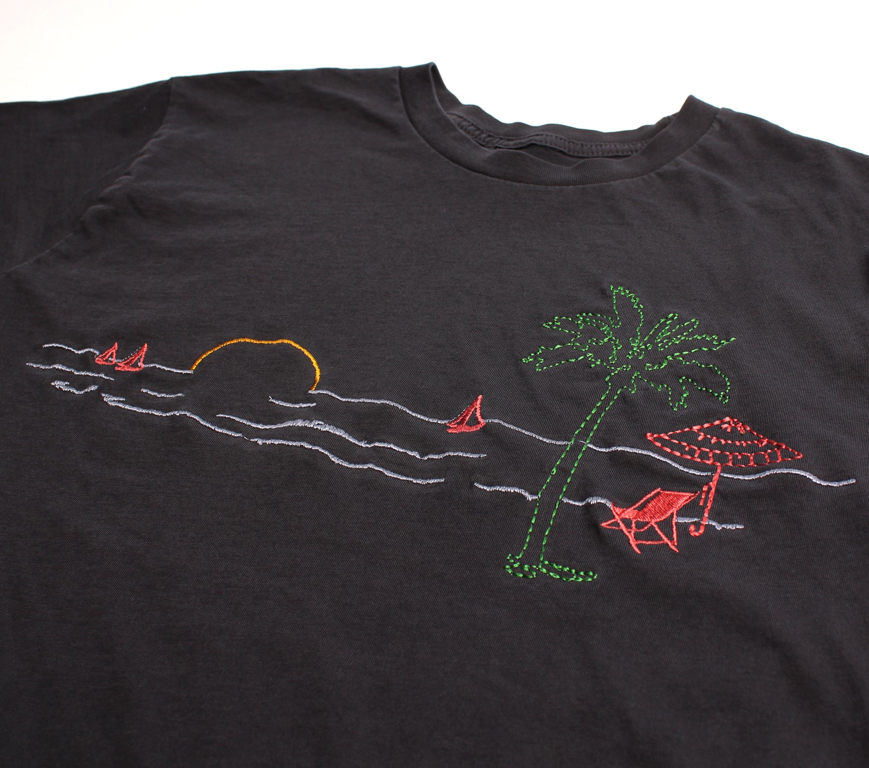 Beach Vacation Paradise Embroidered graphic tee by Altru Apparel