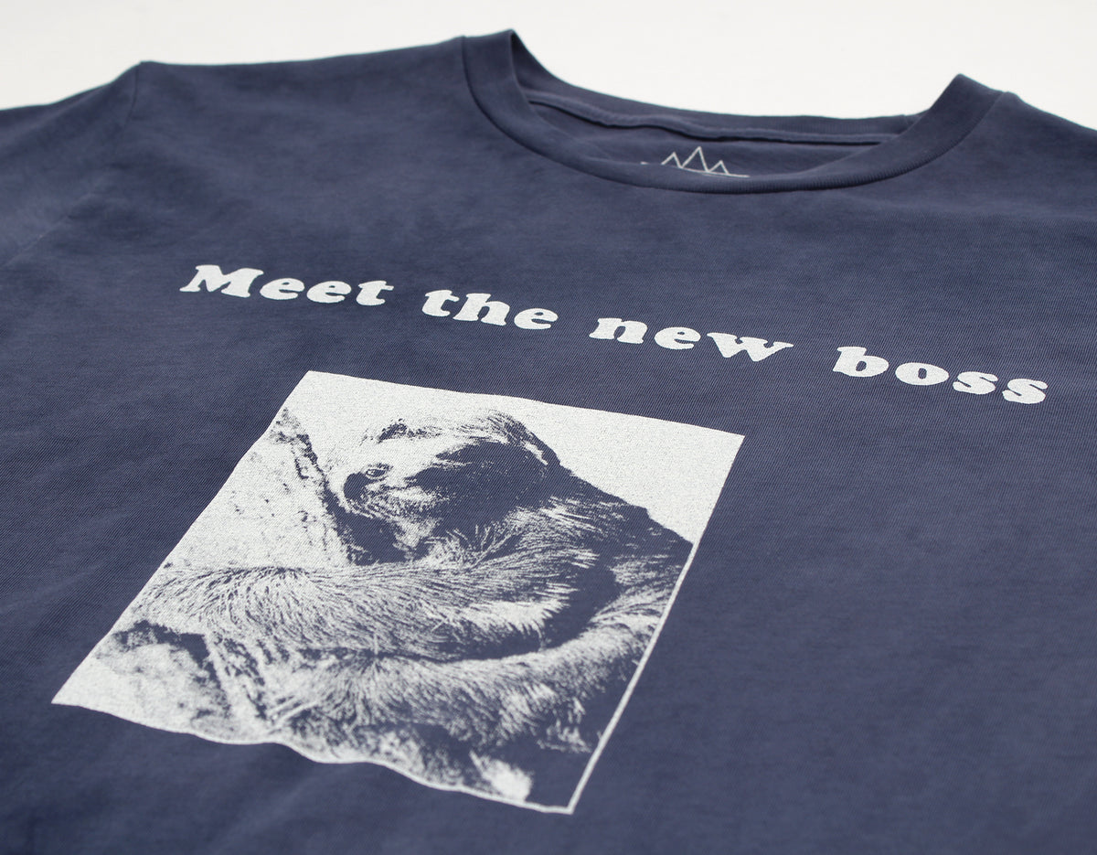 new boss sloth tee by altru apparel detail
