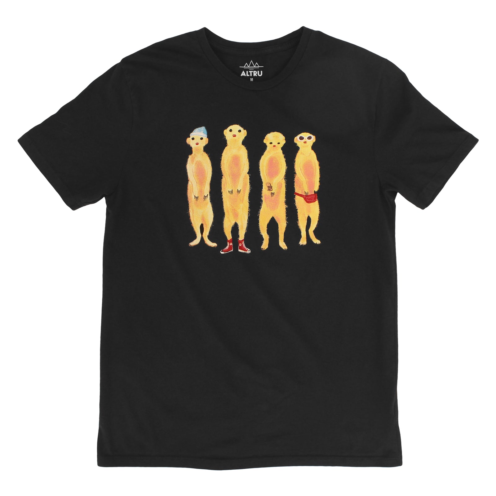 Meerkat Crew, Black Graphic Tee by Altru Apparel