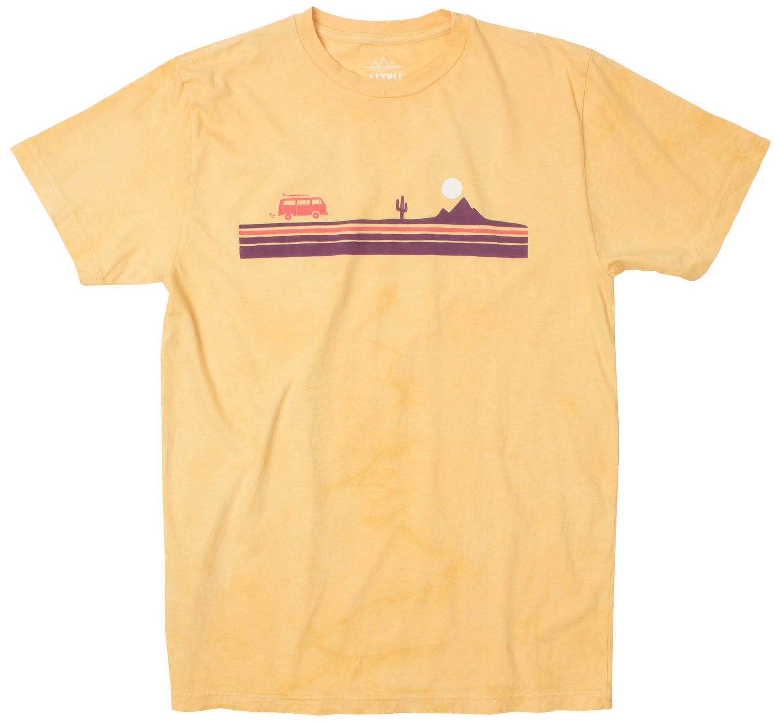 Desert Stripe Road Trip yellow cloud dye graphic tee by Altru Apparel
