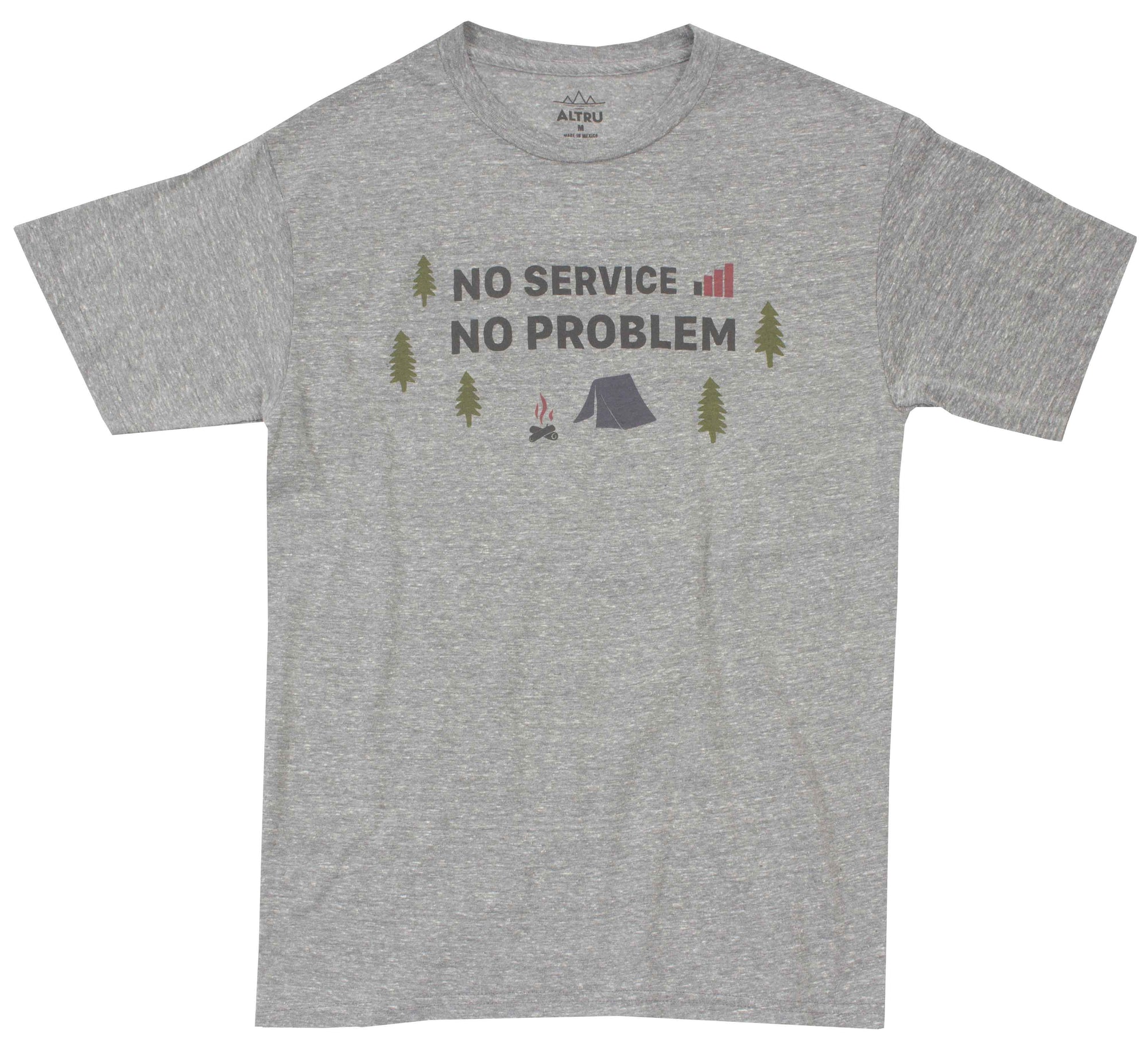 No Service No Problem mens gray graphic tee by Altru Apparel front image