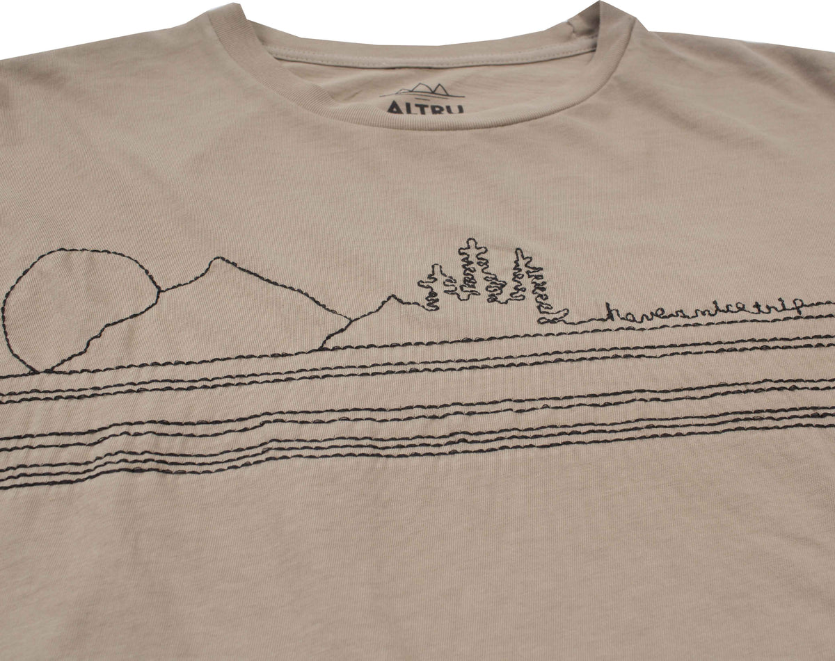 Have a Nice Trip embroidered mens khaki graphic tee by Altru Apparel detail image 1