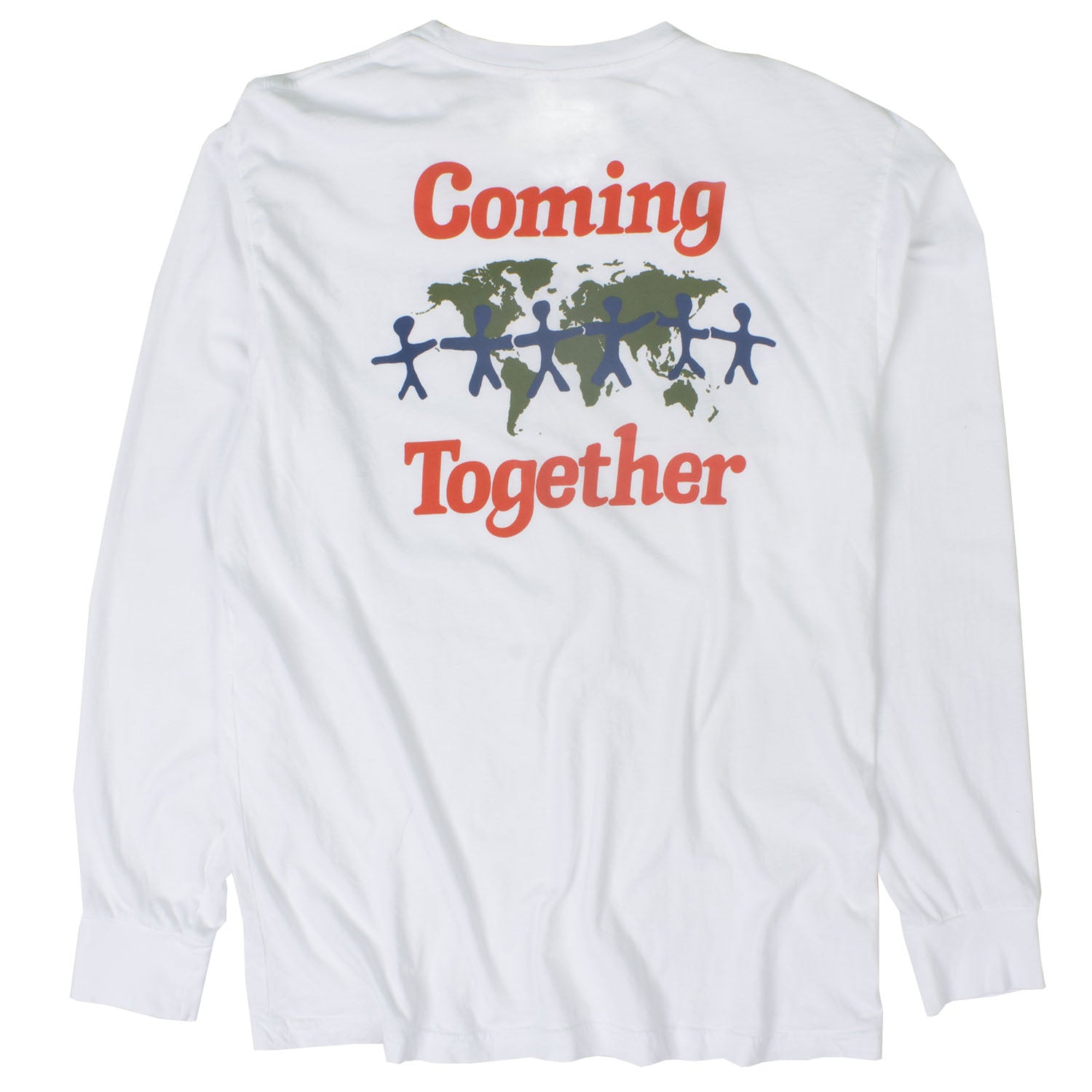 Coming Together Lets Talk L/S white front and back printed graphic tee