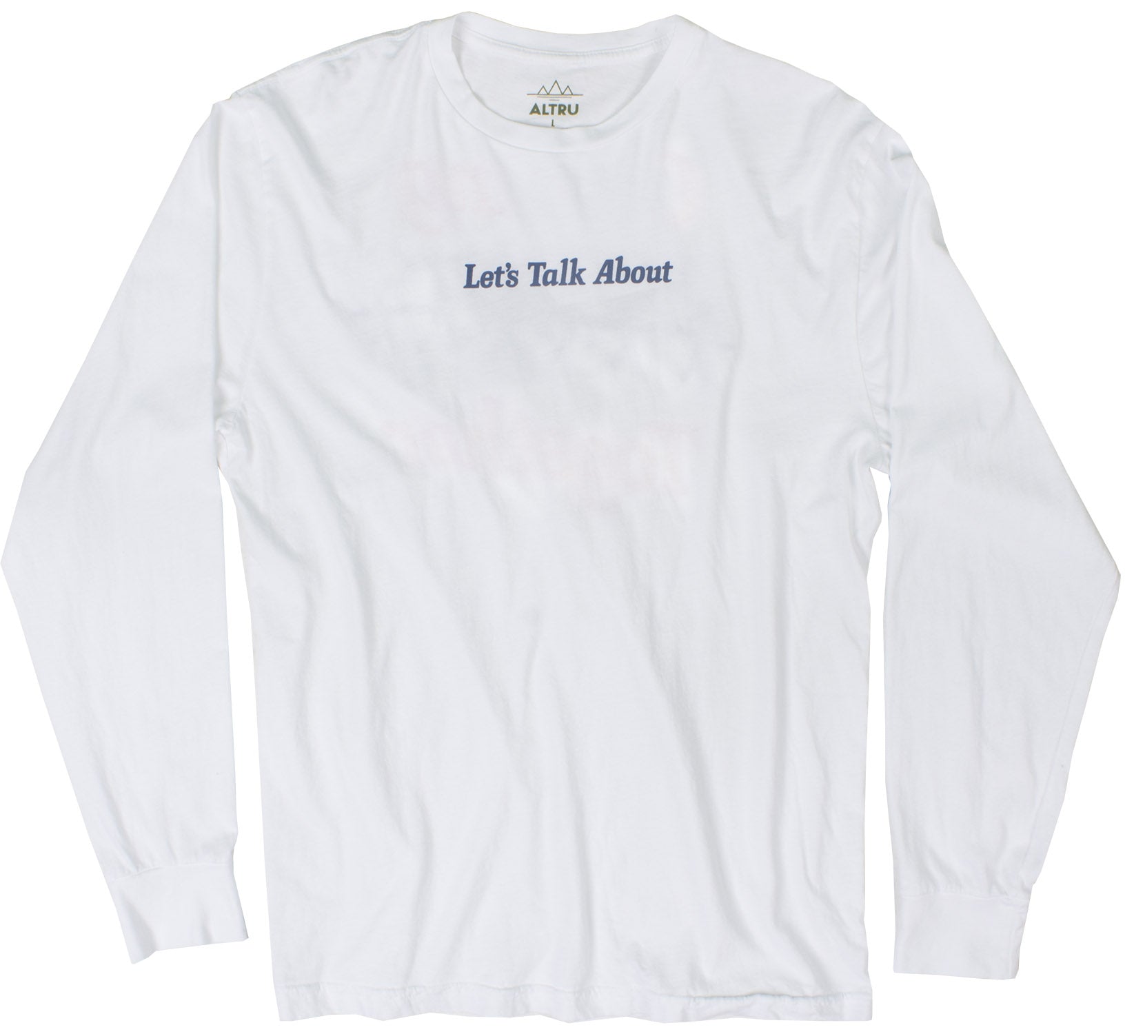 Coming Together Lets Talk L/S white front and back printed graphic tee