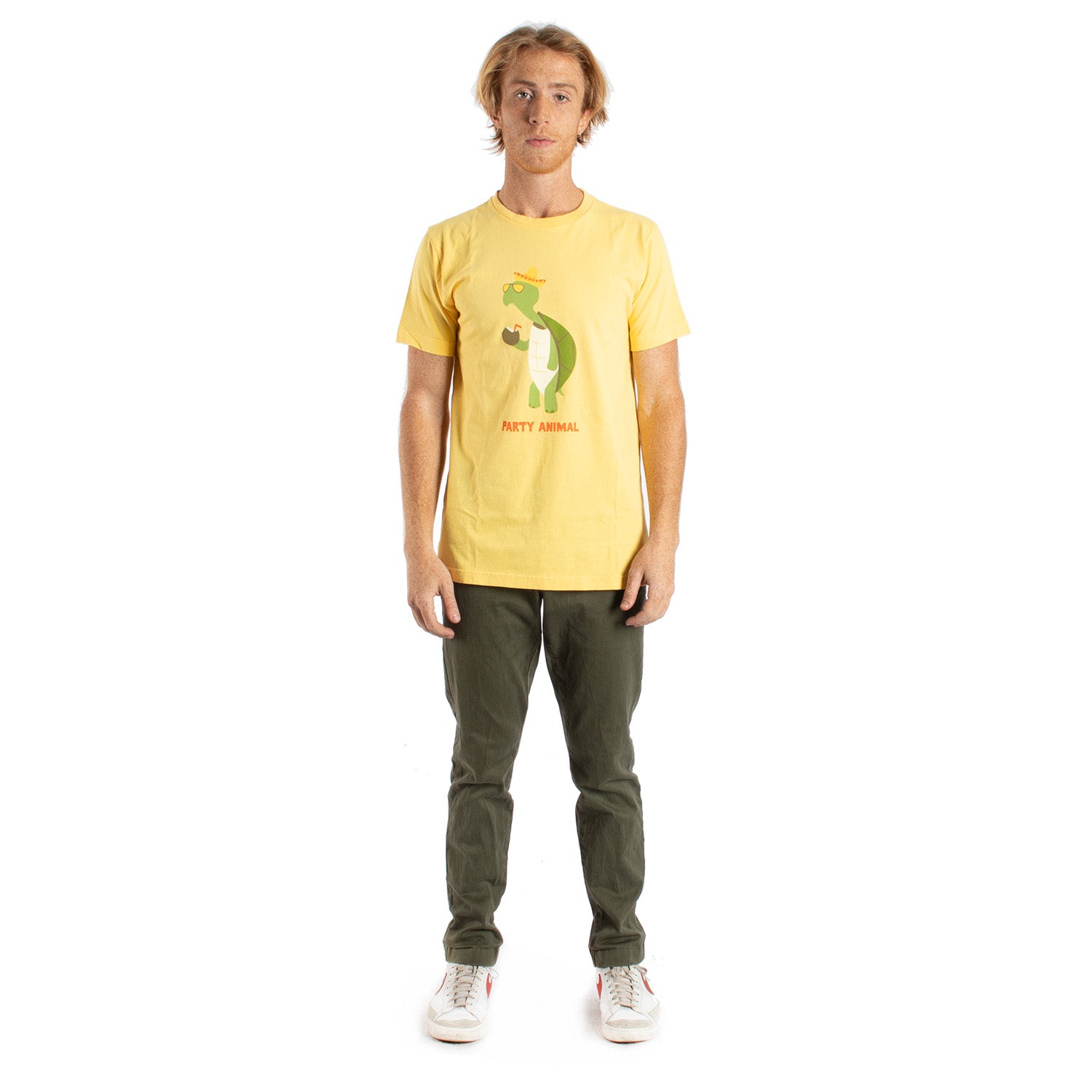 Party Animal Turtle Men's Lemon Graphic Tee by Altru Apparel