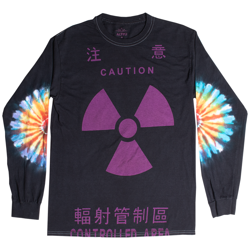 Caution tie-dye long sleeve tee