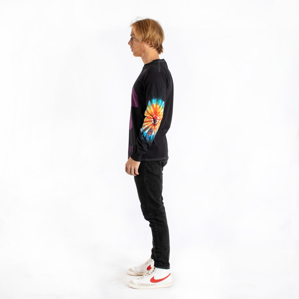 Caution tie-dye long sleeve tee