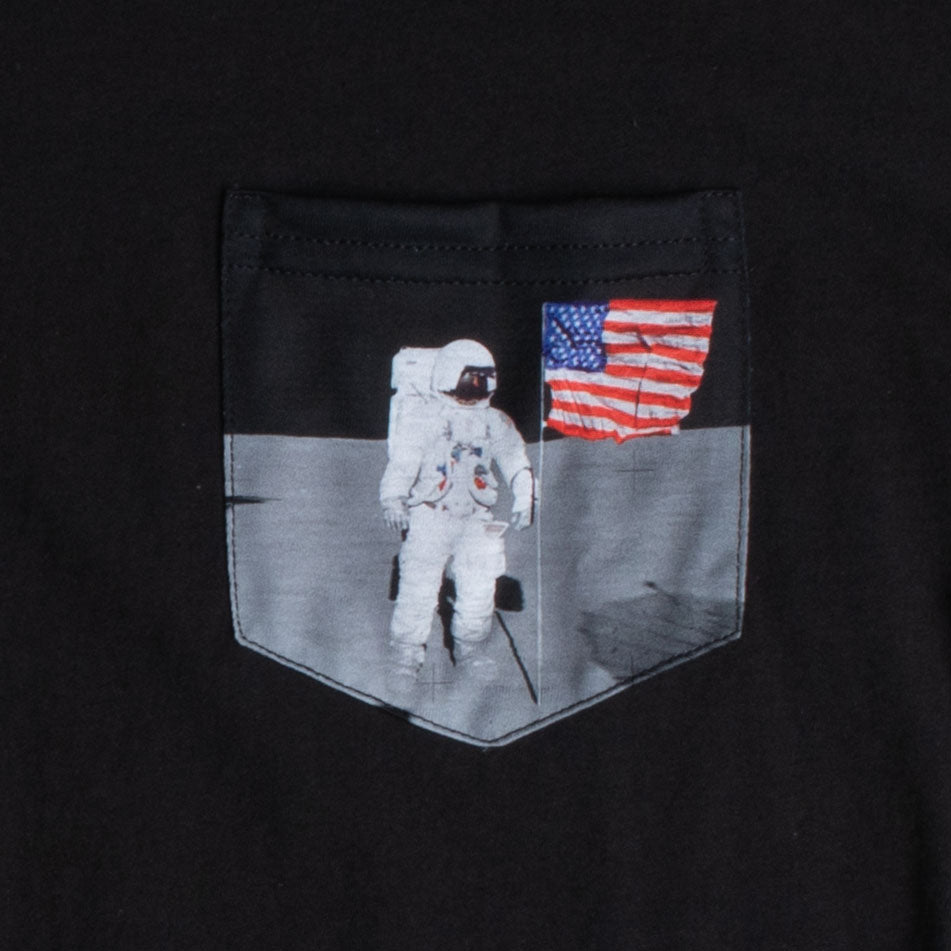 Flag on Moon Pocket long sleeve tee