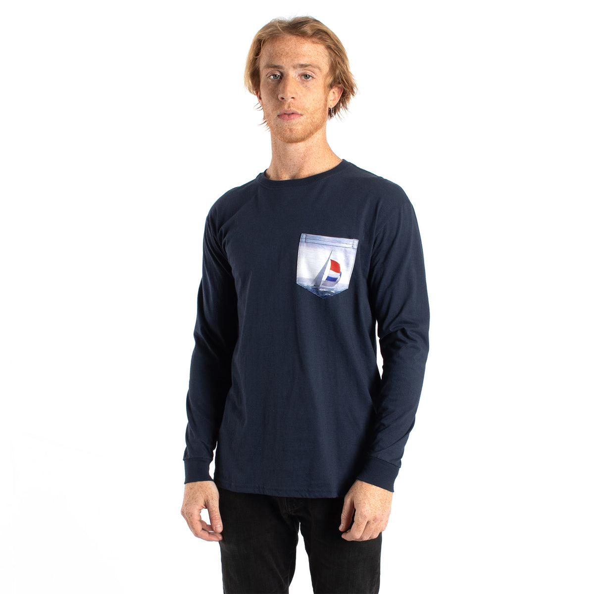 Sail Graphic pocket long sleeve tee