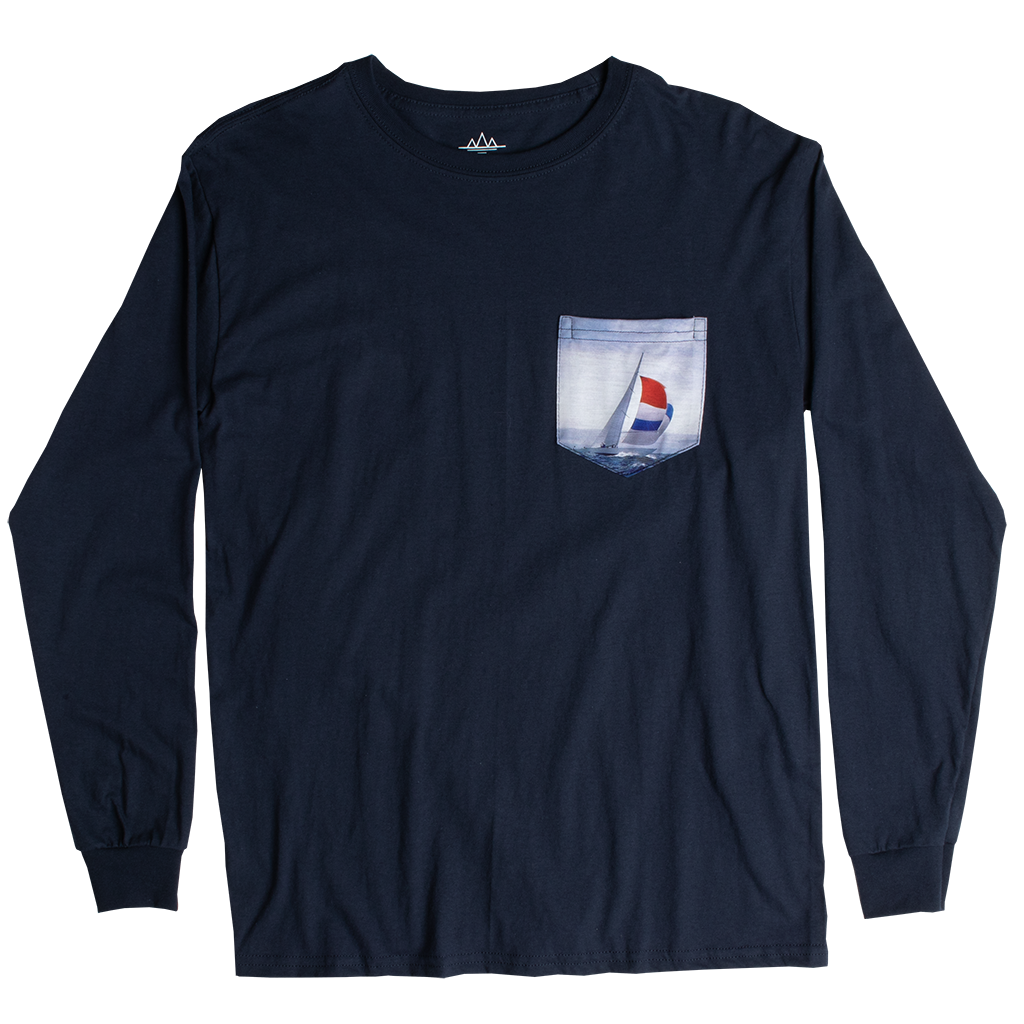 Sail Graphic pocket long sleeve tee