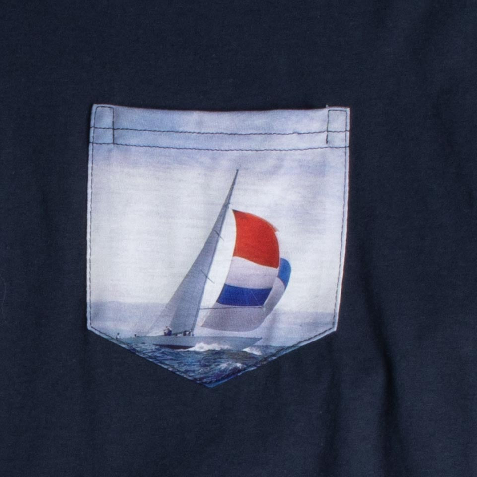 Sail Graphic pocket long sleeve tee
