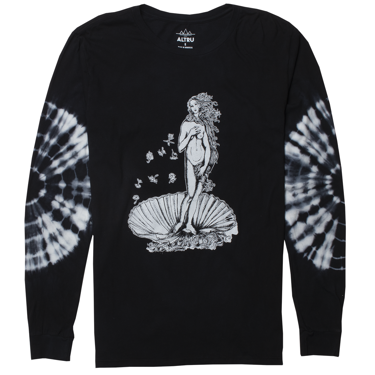 Birth of Venus tie-dye elbows long sleeve tee