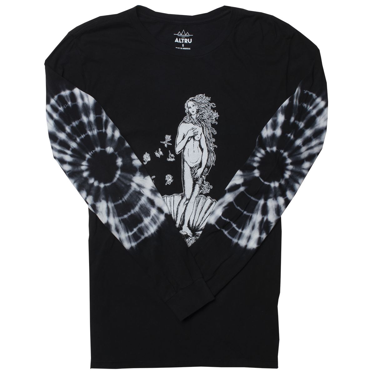 Birth of Venus tie-dye elbows long sleeve tee