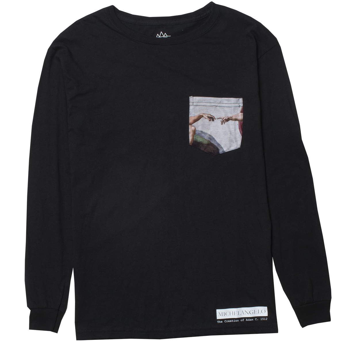 Michelangelo Creation Of Adam pocket long sleeve graphic tee