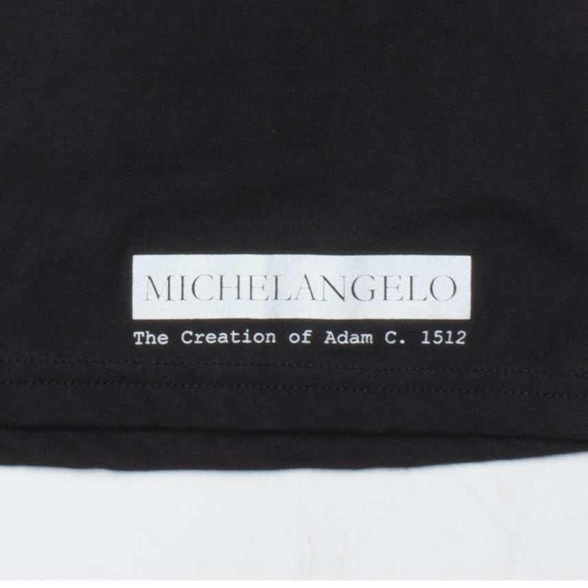 Michelangelo Creation Of Adam pocket long sleeve graphic tee