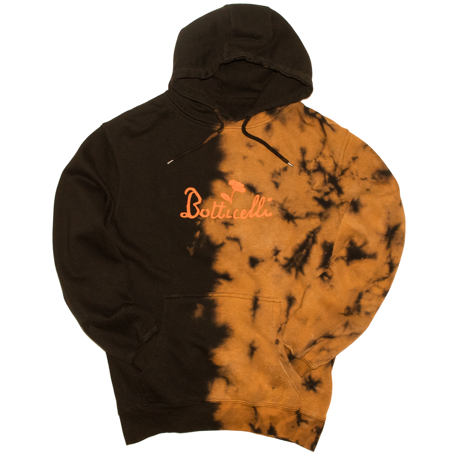 Altru Men s Botticelli Puff Ink Graphic Hoodie Black Bleach Fleece