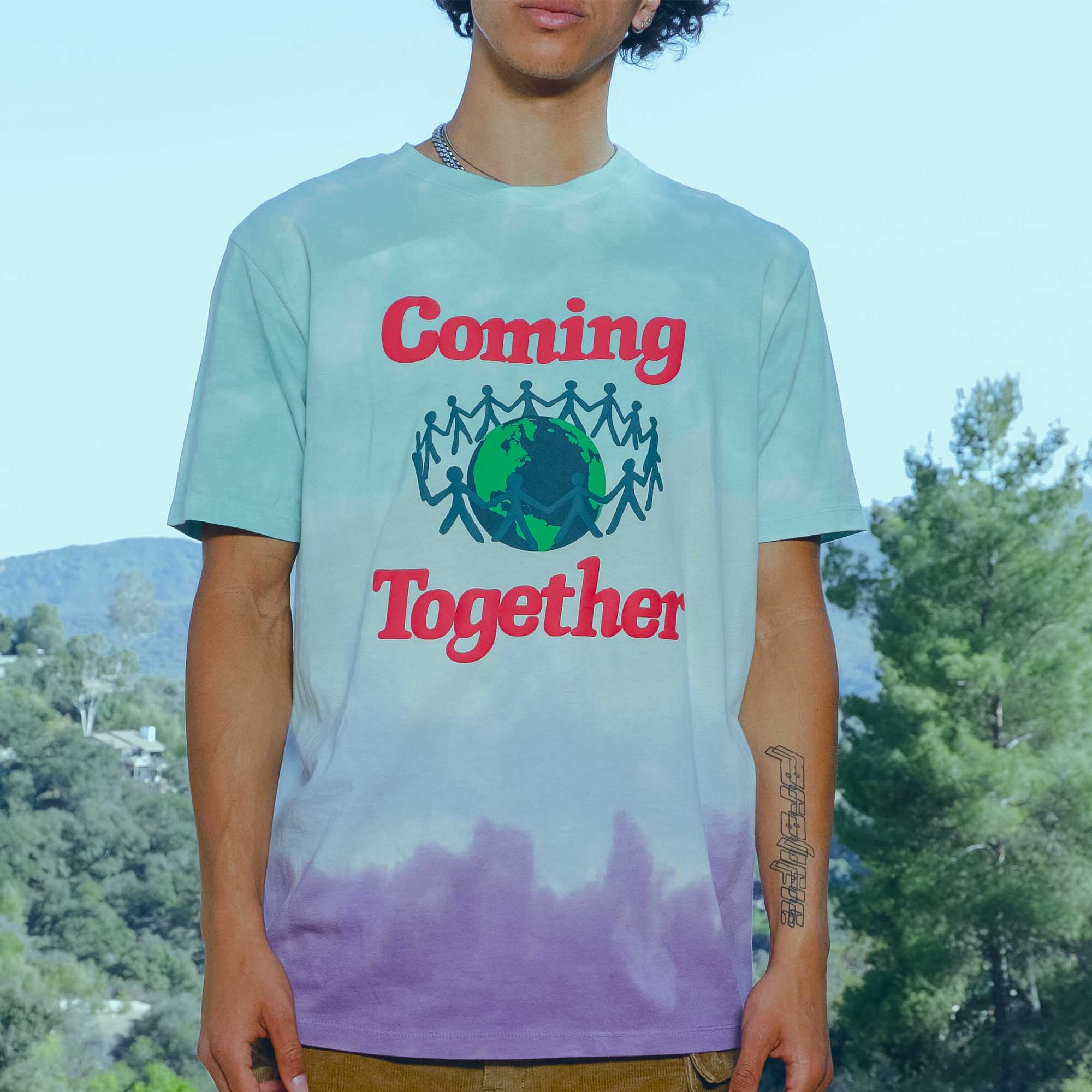 Coming Together puff ink tie-dye tee