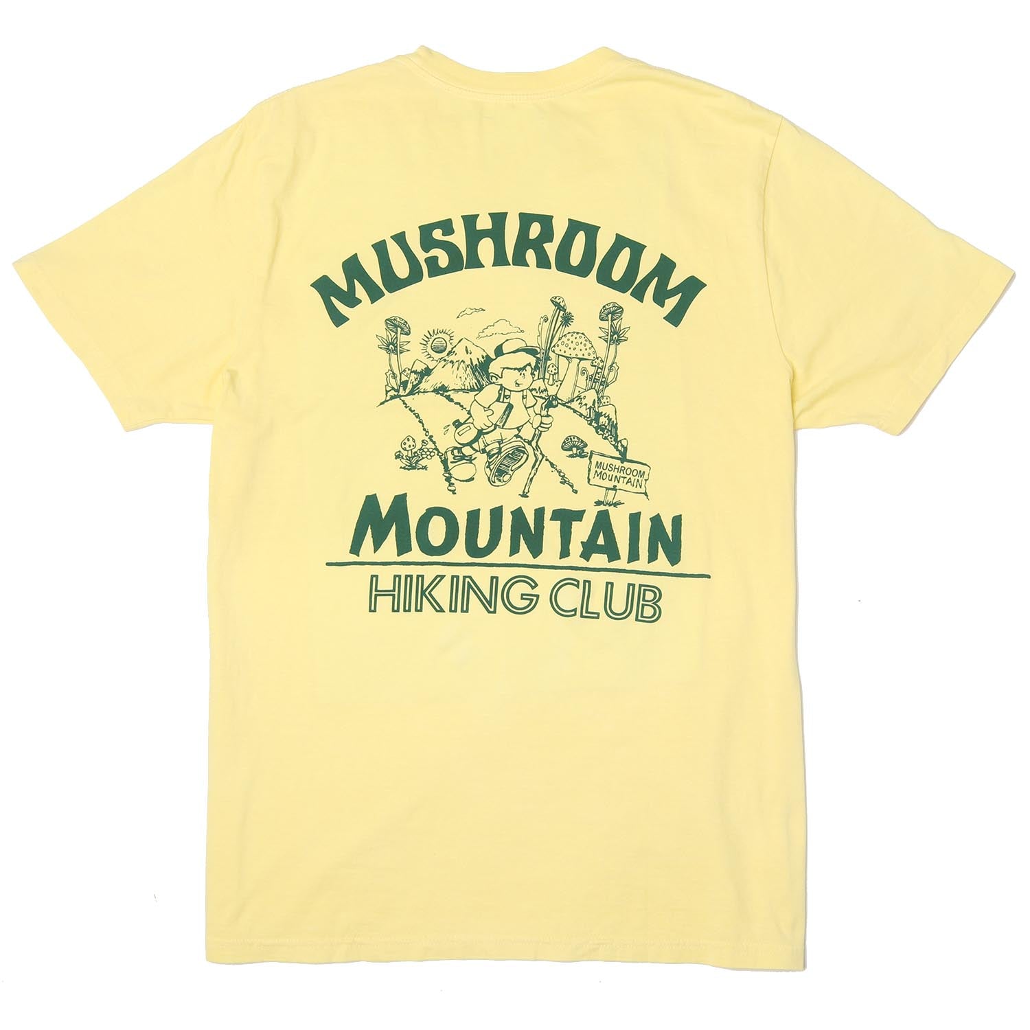Mushroom Mountain graphic tee printed on front and back