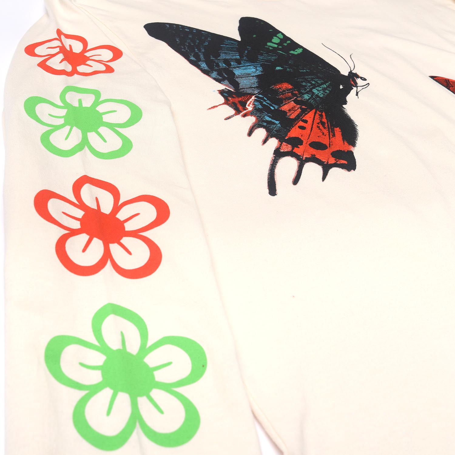 Butterfly Flower Nature L/S tee graphic on front & sleeves