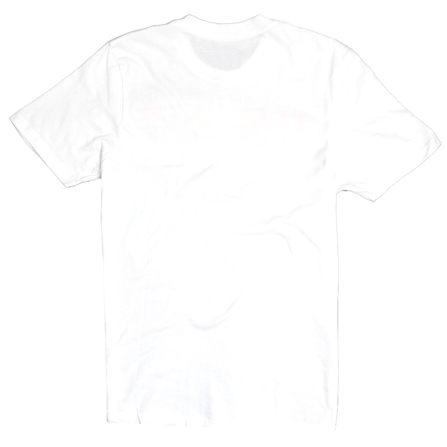 White tee with graphic on front in shades of pink-red grapefruit. Korean writing above a grapefruit graphic that translates into English "Grapefruit Soju". Below the grapefruit graphic are the product label information listing calories and the other typical label information. Grapefruit Soju is a Korean distilled drink that is delicious and refreshing. Back blank full image of tee. By Altru Apparel.