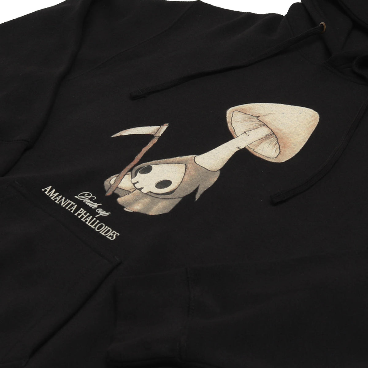Altru Apparel Abi Toads Death Cap Mushling Hoodie front close up the art 3