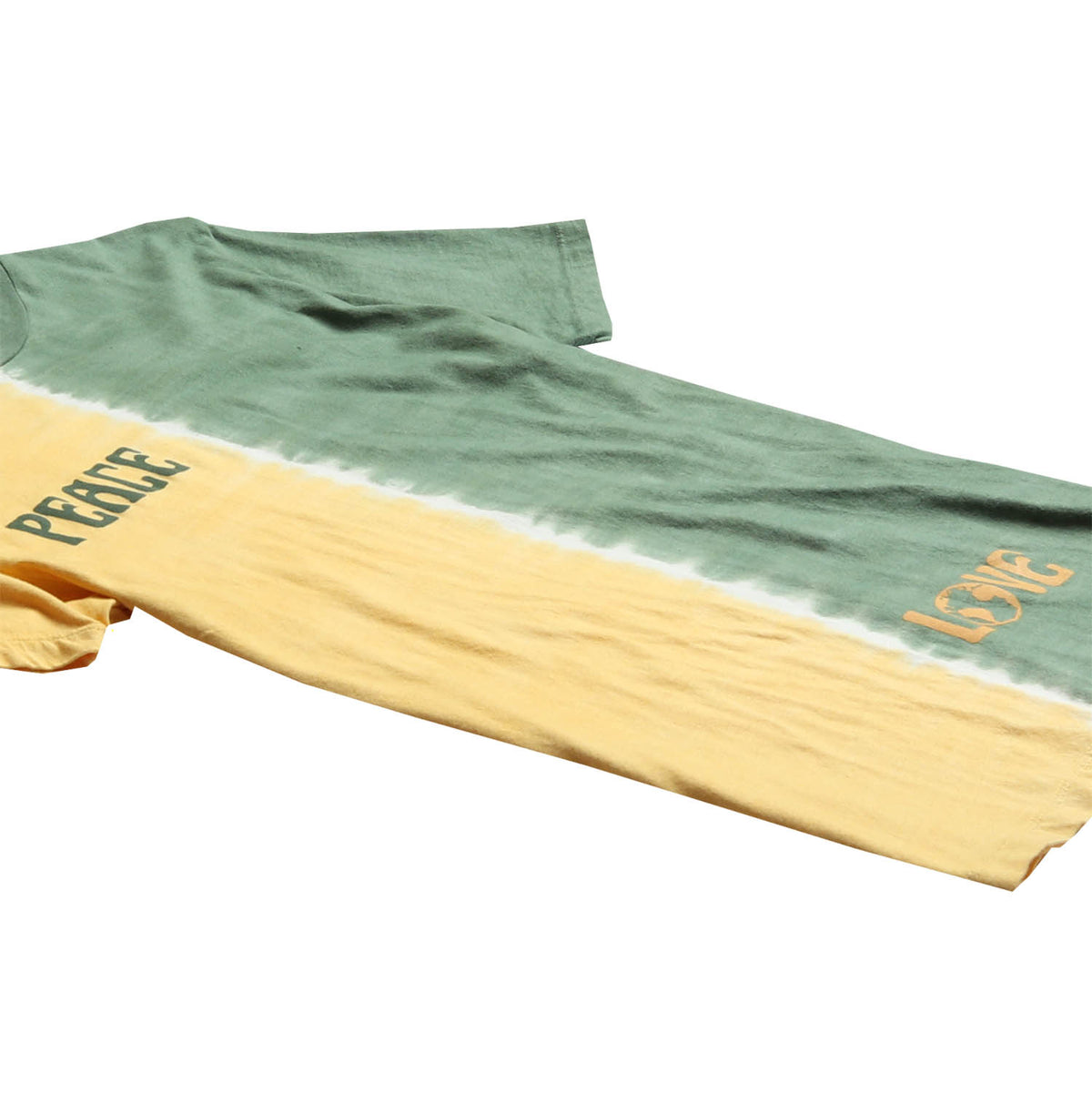 PEACE AND LOVE half dip-dye tee