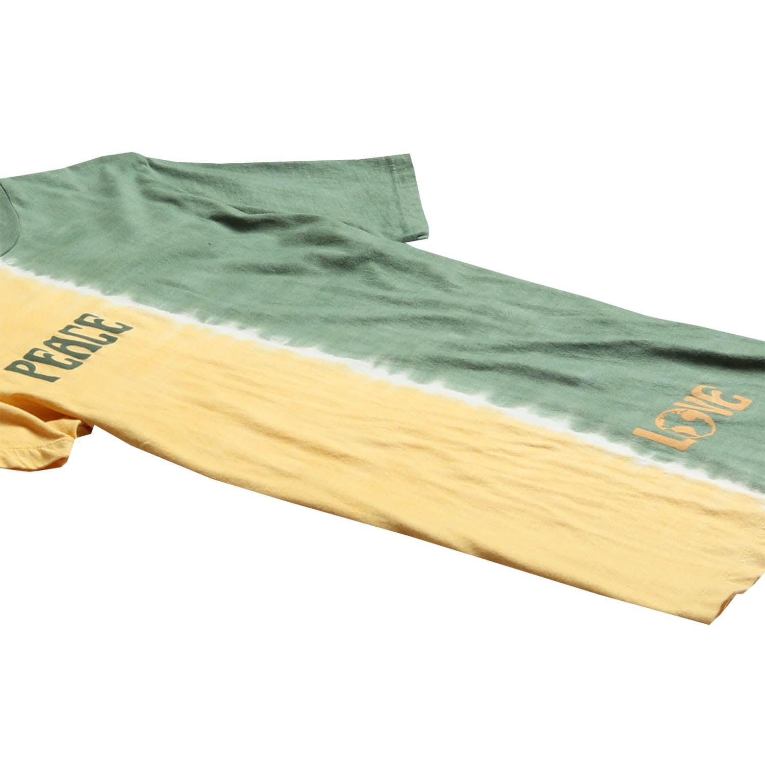 PEACE AND LOVE half dip-dye tee
